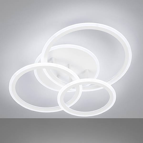 LED-Deckenleuchte Gelder Rund - Eisen / Acrylglas - 1-flammig - Weiß