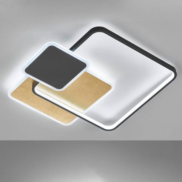 LED-Deckenleuchte Tomo - Eisen - Schwarz / Gold - 1-flammig