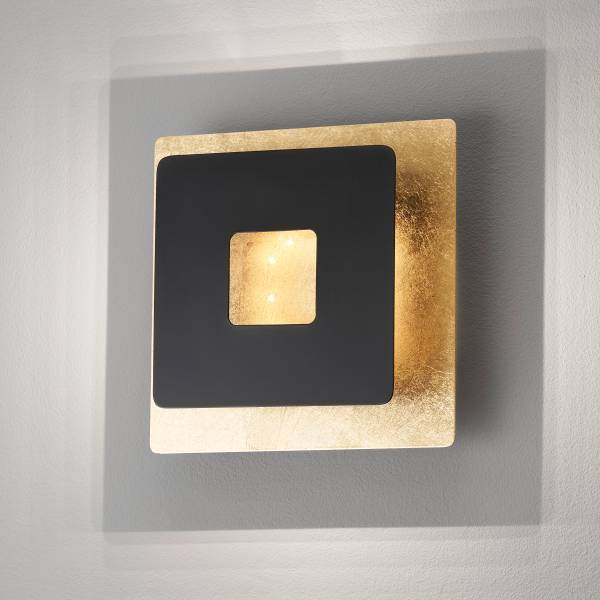 LED-Wandleuchte Hennes - Eisen - 1-flammig - Schwarz / Gold