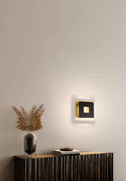 LED-Wandleuchte Hennes - Eisen - 1-flammig - Schwarz / Gold