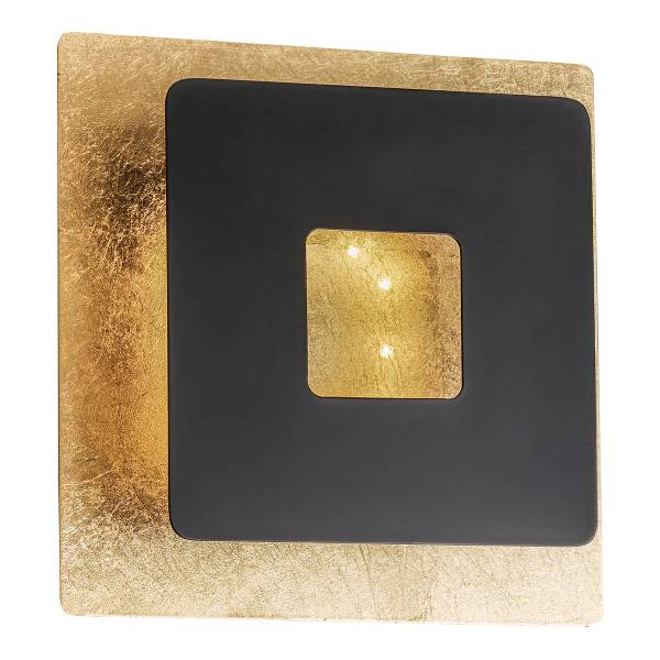 LED-Wandleuchte Hennes - Eisen - 1-flammig - Schwarz / Gold