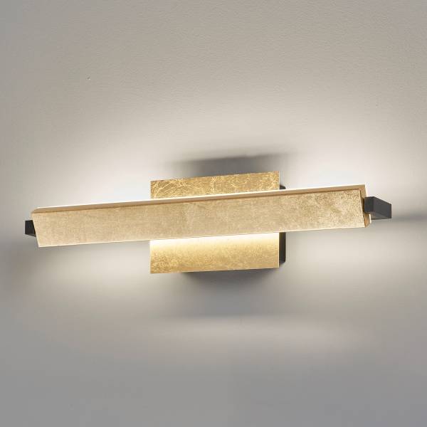 LED-Wandleuchte Pare - Eisen / Acrylglas - 1-flammig - Gold - Breite: 40 cm