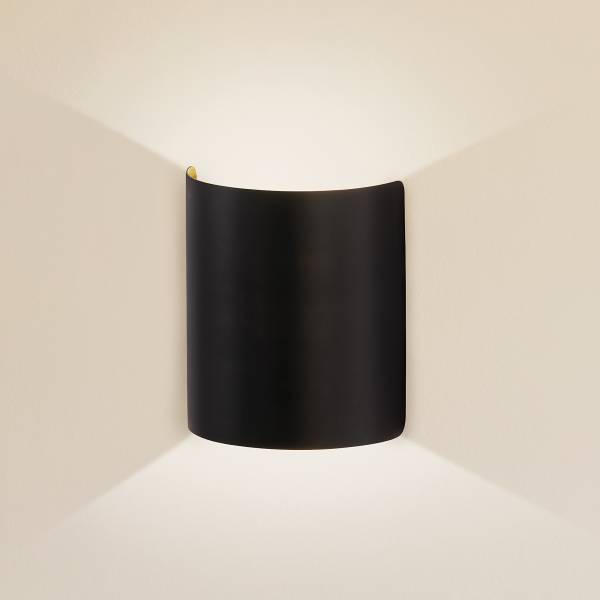 LED-Wandleuchte Halv - Eisen - 1-flammig - Schwarz / Gold