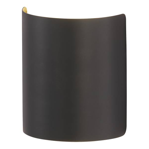 LED-Wandleuchte Halv - Eisen - 1-flammig - Schwarz / Gold