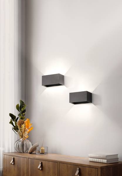 LED-Wandleuchte Wallo - Eisen - 4-flammig - Schwarz