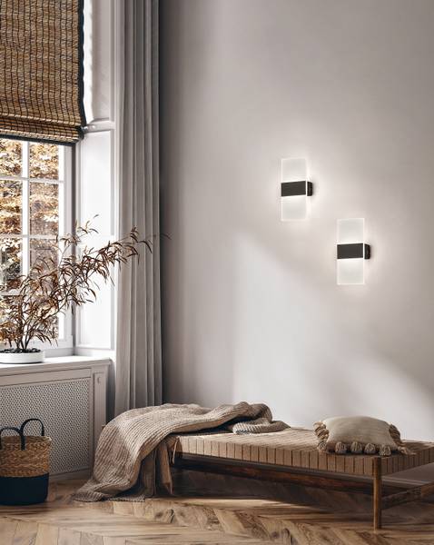 LED-Wandleuchte Foder - Eisen - 1-flammig - Weiß / Schwarz
