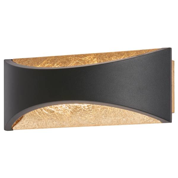 LED-Wandleuchte Rio - Eisen / Acrylglas - Schwarz / Gold - 1-flammig