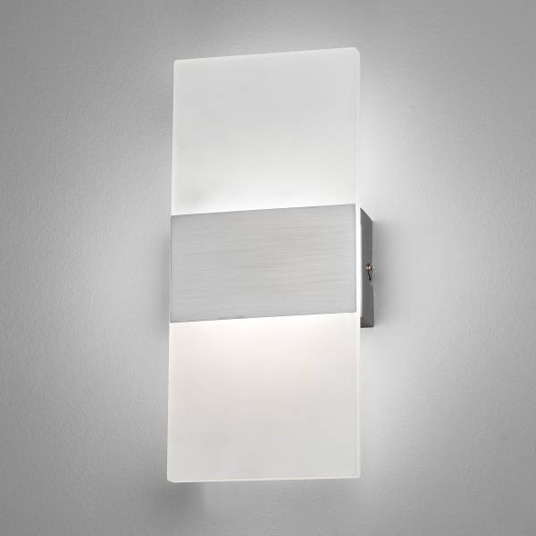 LED-Wandleuchte Foder - Eisen - 1-flammig - Weiß / Nickel