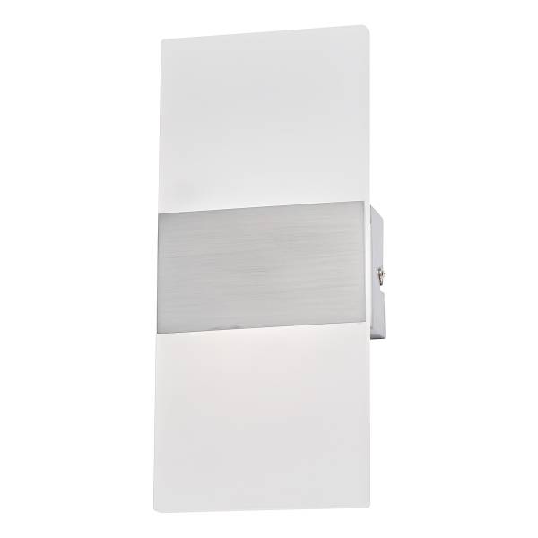 LED-Wandleuchte Foder - Eisen - 1-flammig - Weiß / Nickel