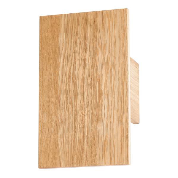 LED-Wandleuchte Shine Wood Panel - Eisen / Eiche Massiv - 4-flammig