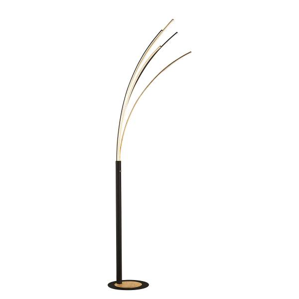 LED-Stehleuchte Ellmau - Eisen - 1-flammig - Schwarz / Gold