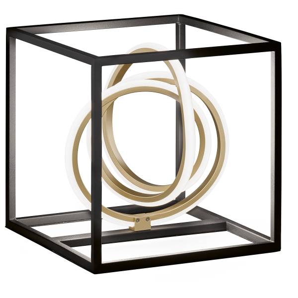 LED-Tischleuchte Gisi - Eisen / Silikon - Schwarz / Gold - 1-flammig