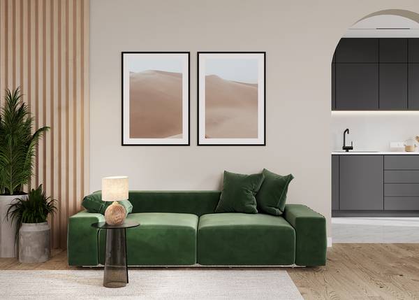 Tischleuchte Tobse - Keramik / Leinen - 1-flammig - Beige - Höhe: 53 cm