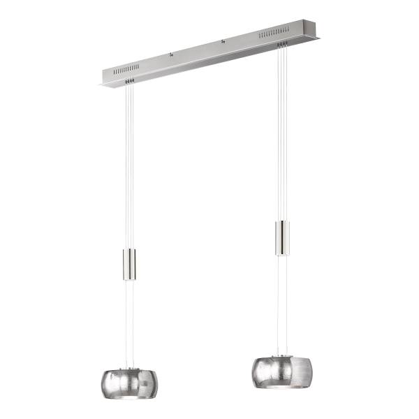 LED-Pendelleuchte Colette - Eisen - Chrom - Flammenanzahl: 2