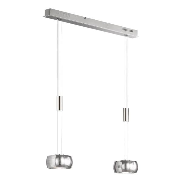 LED-Pendelleuchte Colette - Eisen - Chrom - Flammenanzahl: 2