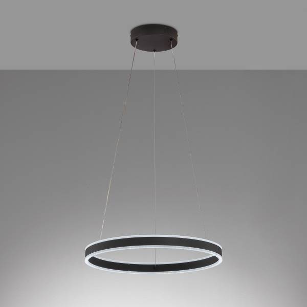 LED-Pendelleuchte Sirko Typ A - Eisen / Acrylglas - 1-flammig - Schwarz - Durchmesser: 50 cm