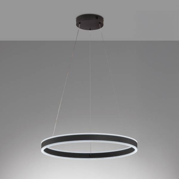 LED-Pendelleuchte Sirko Typ A - Eisen / Acrylglas - 1-flammig - Schwarz - Durchmesser: 60 cm