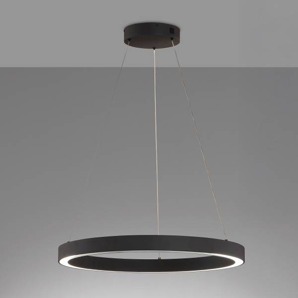 LED-Pendelleuchte Sirko Typ B - Eisen / Acrylglas - Schwarz - 1-flammig