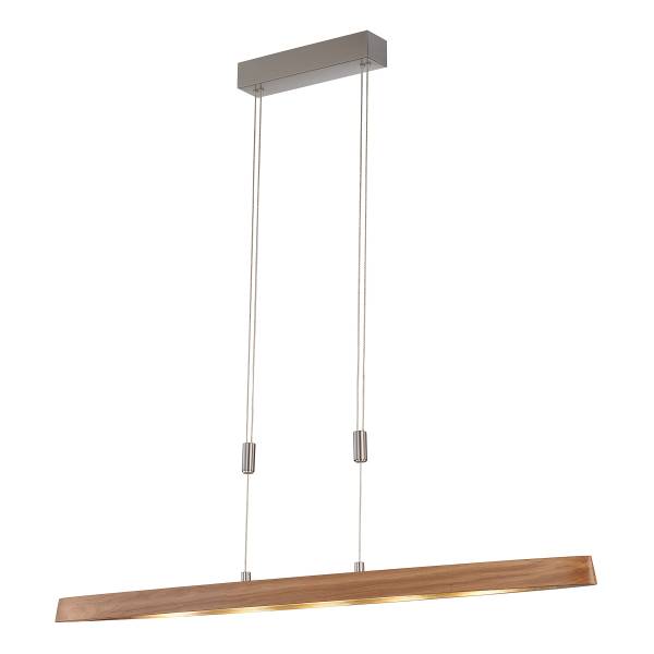 LED-Pendelleuchte Shine Wood Ship - Eisen / Eiche Massiv - 5-flammig