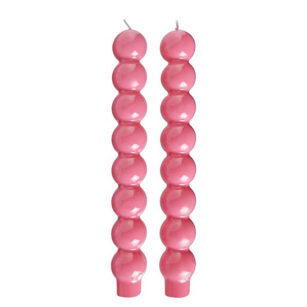 Stabkerze BUBBLES 2er-Set - Paraffin - Pink