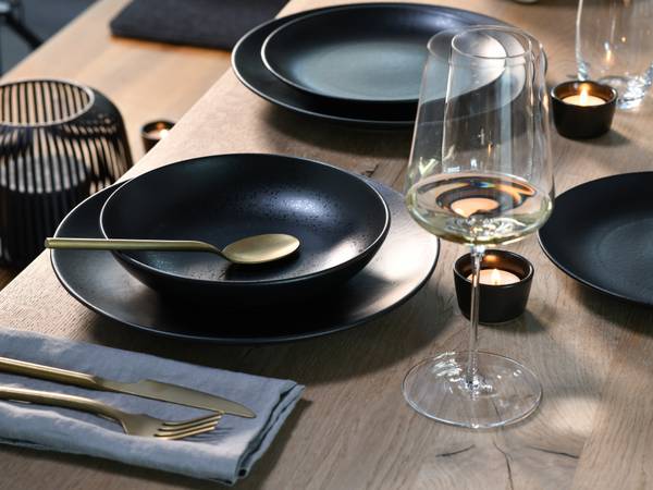 Tellerset Magic Black 12-teilig - Schwarz - Keramik - Andere - 31 x 29 x 31 cm