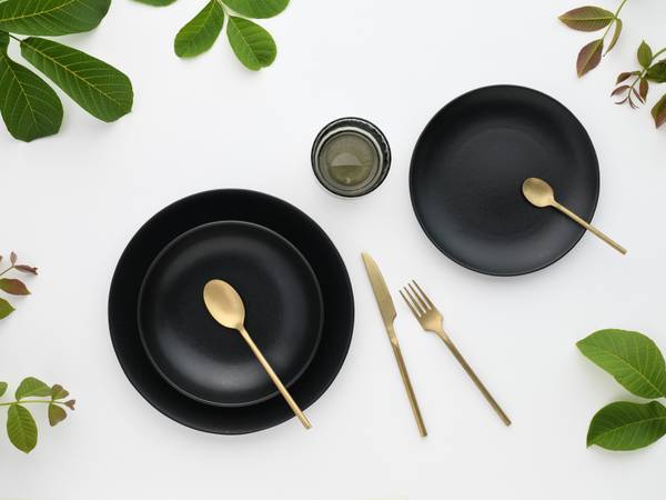 Tellerset Magic Black 12-teilig - Schwarz - Keramik - Andere - 31 x 29 x 31 cm