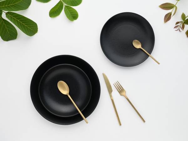 Tellerset Magic Black 12-teilig - Schwarz - Keramik - Andere - 31 x 29 x 31 cm