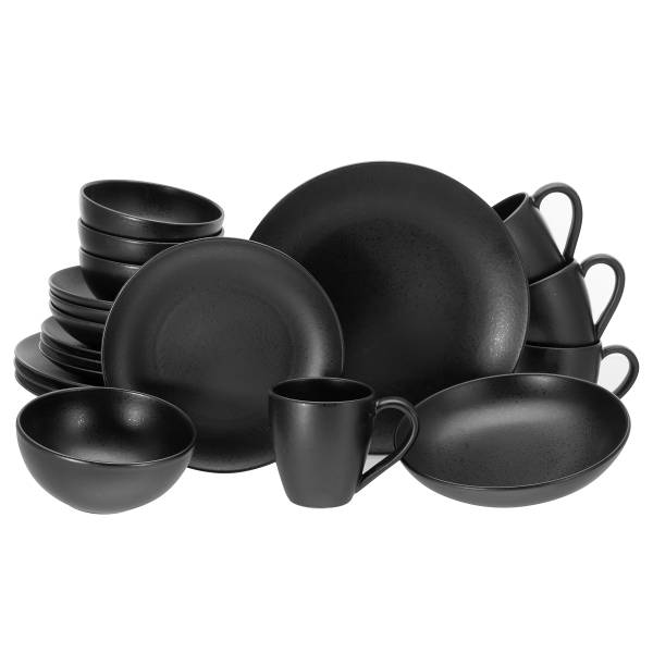 Geschirrset Magic Black 20-teilig - Schwarz - Keramik - Andere - 41 x 32 x 32 cm