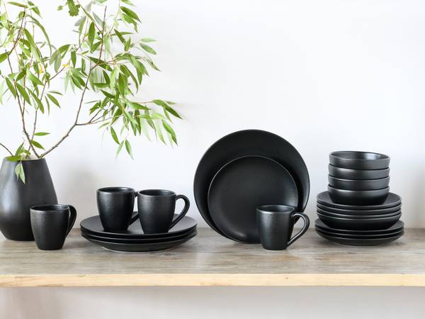 Geschirrset Magic Black 20-teilig - Schwarz - Keramik - Andere - 41 x 32 x 32 cm