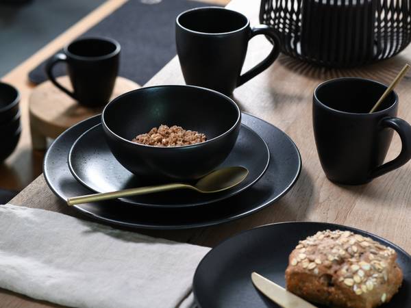 Geschirrset Magic Black 20-teilig - Schwarz - Keramik - Andere - 41 x 32 x 32 cm
