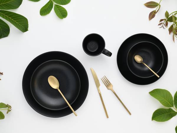 Geschirrset Magic Black 20-teilig - Schwarz - Keramik - Andere - 41 x 32 x 32 cm