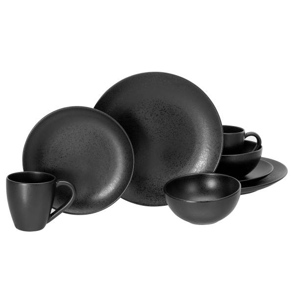 Geschirrset Magic Black 8-teilig - Schwarz - Keramik - Andere - 27 x 30 x 33 cm