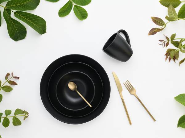 Geschirrset Magic Black 8-teilig - Schwarz - Keramik - Andere - 27 x 30 x 33 cm