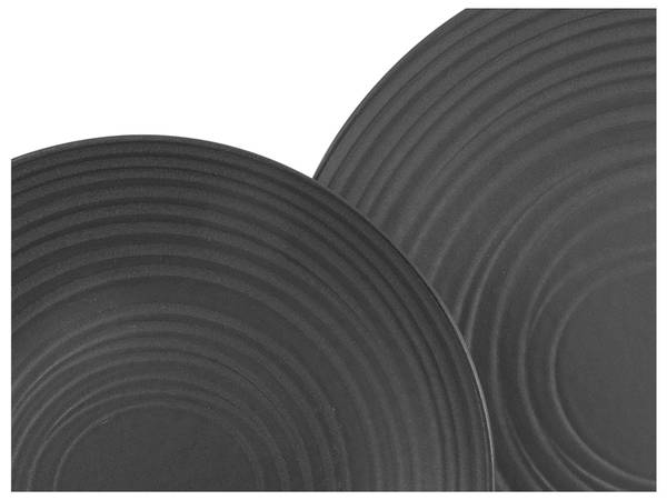Kombiservice Lava Stone 24-teilig - Schwarz - Keramik - Andere - 42 x 40 x 37 cm