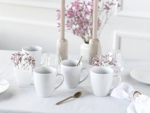 Kaffeebecher Luna 6-teilig - Weiß - Porzellan - 30 x 21 x 17 cm