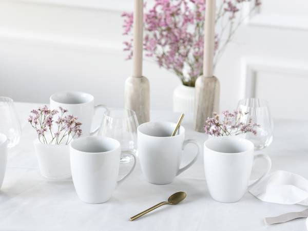 Kaffeebecher Luna 6-teilig - Weiß - Porzellan - 30 x 21 x 17 cm