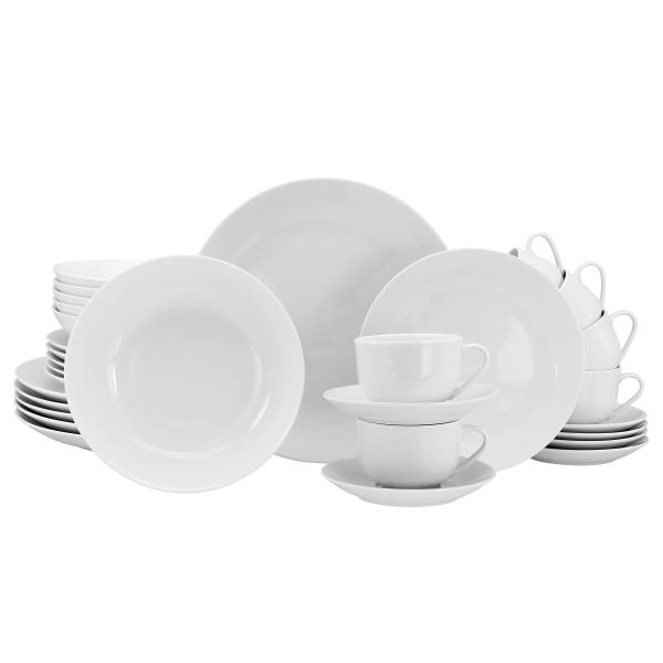 Kombiservice Luna 30-teilig - Weiß - Porzellan