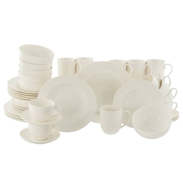 Kombiservice Fleur Royal 42-teilig - Weiß - Porzellan - 32 x 43 x 47 cm