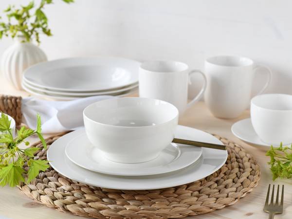 Kombiservice Fleur Royal 42-teilig - Weiß - Porzellan - 32 x 43 x 47 cm