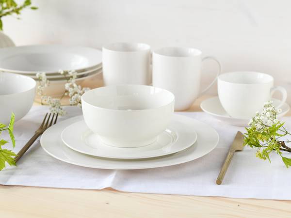 Kombiservice Fleur Royal 42-teilig - Weiß - Porzellan - 32 x 43 x 47 cm