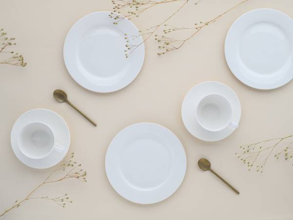 Kombiservice Fleur Royal 42-teilig - Weiß - Porzellan - 32 x 43 x 47 cm