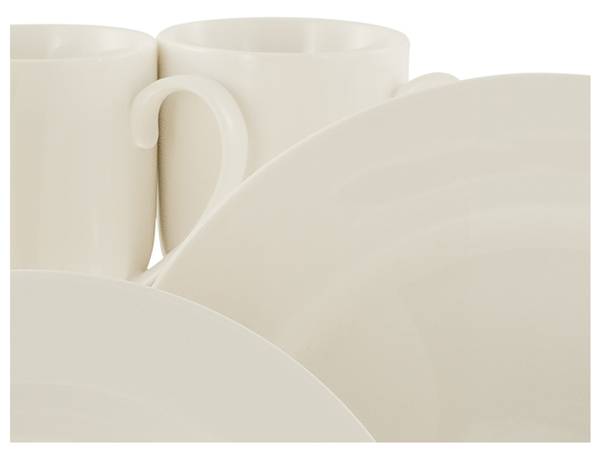 Kombiservice Fleur Royal 42-teilig - Weiß - Porzellan - 32 x 43 x 47 cm