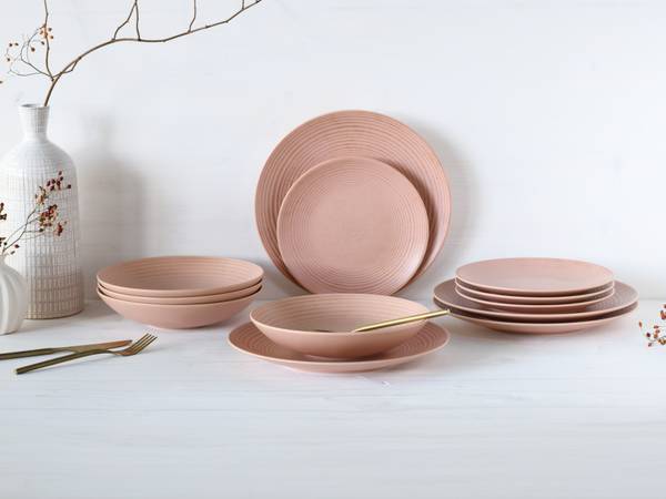 Tellerset Catania 12-teilig - Pink