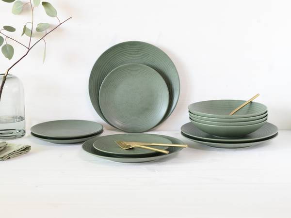 Tellerset Catania 12-teilig - Grün