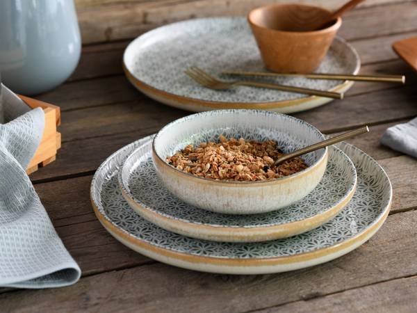 Tellerset Uno Emiliana 12-teilig - Grau