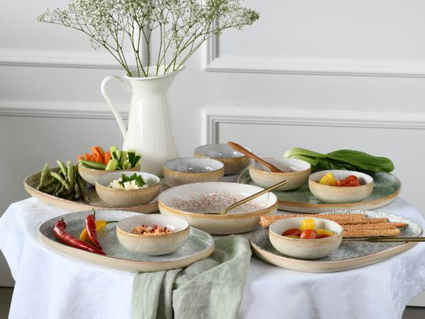 Tellerset Uno Emiliana 12-teilig - Grau