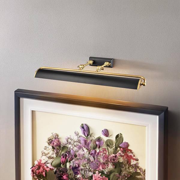 Wandleuchte Winchflied - Stahl - 1-flammig - Schwarz - Breite: 70 cm