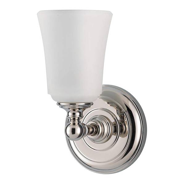 Wandleuchte Huguenot Lake Typ A - Stahl / Opalglas - 1-flammig - Silber
