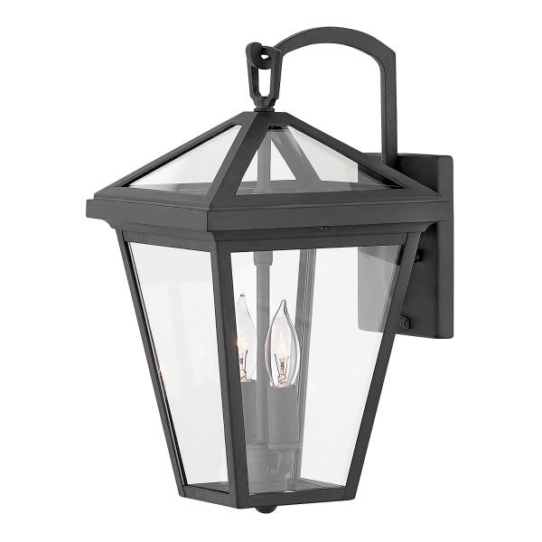 Wandleuchte Alford Place Typ B - Aluminium / Klarglas - Schwarz - 1-flammig