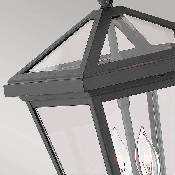 Wandleuchte Alford Place Typ B - Aluminium / Klarglas - Schwarz - 1-flammig